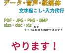 めんどくさい文字入力やデータ入力を代行してやります [上限]原稿▶15枚データ▶25枚音声▶40分 イメージ1