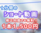 1分間のショート動画を2本作成します 動画編集作成数は70本超え。修正は何度でも無料です。 イメージ1