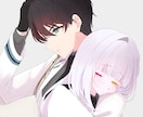 簡易ペアイラスト制作します 淡めなテイストの簡易ペア・夢絵 イメージ1