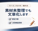 素材未整理でもリリース・メルマガを文章化します ヒアリングから構成し、伝わる文章に整えます イメージ1