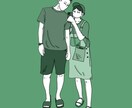 カップル向け❤︎お好きな色で思い出イラスト描きます 大切な瞬間をイラストに残してみませんか？ イメージ1