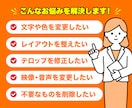 デザイン・画像・動画データの修正作業承ります 文字・画像・映像の差替、色変更、レイアウト調整などに対応◎ イメージ2