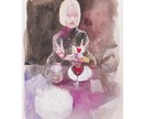 写真から雰囲気のある似顔絵制作します 映画のワンシーンのように、やわらかな空気感を描き起こします。 イメージ4