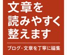 ブログ・文章を読みやすく編集・リライトします 誤字修正から読みやすい文章構成まで丁寧に仕上げます。 イメージ1