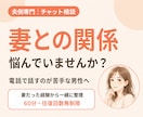 夫側の離婚相談｜60分チャットで打開策を探します 電話が苦手な男性のためのチャット相談室です イメージ1