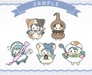 まるでお人形!?愛らしいSD・ミニキャラ描きます フロッキー加工風のミニキャラを描きます イメージ4