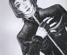 白黒のキャラクターイラストを描きます 線画での白黒イラストです。一風変わったイラストを！ イメージ5