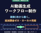 ComfyUI用AI動画生成ワークフロー作ります 画像1枚から動く。追加課金ゼロ・ローカル完結の動画生成環境 イメージ1