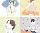 商用◎表情変更無料！ かわいい線画アイコン描きます 清涼感ある似顔絵イラスト◼︎名刺やショップカードにおすすめ！ イメージ1