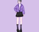 可愛い全身ファッションイラスト描きます 商用利用ok！広告、ブログ、投稿などの挿絵にどうぞ！ イメージ4