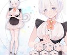 白ネコミミメイドの立ち絵販売してます TRPGや配信で使えるキャラクターイラストです イメージ1