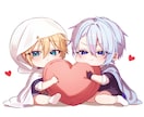 ぷにぷに可愛いSDイラスト描きます 男女どんなキャラクターでも幅広く対応 イメージ2