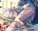 MVや書籍、グッズなどに使えるイラスト制作します 線画が強調された大胆なアングルで世界観を表現します イメージ3