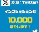 X（旧：Twitter）インプレッション増やします 最小100～OK！振り分けも可能！ イメージ1