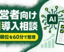 経営者向けにAI導入の優先順位を整理します 相談後、最初に試すAI施策が明確になります イメージ1