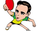 卓球人のキャライラストお描きします 動きの感じる2頭身キャラクター イメージ2