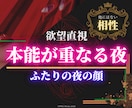 本能が魅力を生み出す◤二人だけの夜の法則◢教えます 【最愛の相手】奥深く重厚な絆を結ぶ【心と体の特別な相性鑑定】 イメージ1