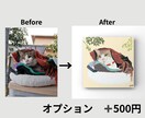 オリジナルの柄入り動物を描きます ペット写真から淡色デザイン動物画 イメージ3