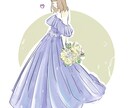 結婚式用ドレス色当てクイズのイラスト描きます ドレス色当てクイズ用の絵を似顔絵でお好きなドレスで描きます イメージ6