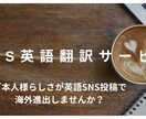 SNS英語翻訳します 投稿者様本人らしさが出せる英語翻訳投稿をします。 イメージ1