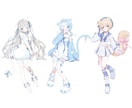 一枚絵/キービジュ/立ち絵/三面図など制作します 甘めでふんわりした絵柄であなたのキャラを描かせて下さい♪ イメージ3