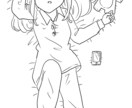 デジタルの漫画を描きます クマのぬいぐるみと一緒に寝ている女の子です。 イメージ1