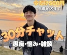 30分間あなただけ｜愚痴や悩みをチャットで聞きます 電話が苦手でも大丈夫。文字でゆっくり話せます イメージ1