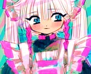 かわいい絵!(上半身まで)描きます ちょっとネオンな絵が得意です！ イメージ6