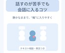 話すのが苦手でも会話に入るコツ教えます 会話はたくさん喋るより「入り方」と「受け方」です イメージ1