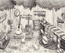 絵本作家が描くペン画イラスト20×20cm作ります 会社案内や広告、ポスター、プレゼントにもおすすめです。 イメージ1