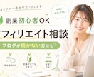 ブログ相談可、SNSアフィリエイトをコンサルします 初心者OK｜SNS集客導線設計を伴走型支援サポート イメージ1