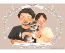 あたたかいタッチでペットと一緒に似顔絵を描きます 写真とは違う絵本の挿絵のようなあたたかい作品をお届けします。 イメージ1