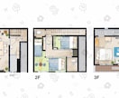 水彩画風の間取り図・平面図を手書きします 基本料金内で家具・テキストの書き込みOK！ イメージ1
