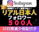 インスタ✦リアル日本人フォロワー500人増加します Instagram✦リアル｜アイコン画像有｜投稿充実｜振分可 イメージ1