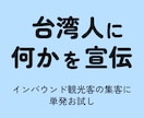 台湾人へ向けて、中国語で何かを宣伝します 台湾人へのPRを単発お試し！一回だけ格安で広告してみたい方へ イメージ1