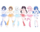 一枚絵/キービジュ/立ち絵/三面図など制作します 甘めでふんわりした絵柄であなたのキャラを描かせて下さい♪ イメージ4