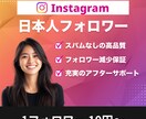 インスタの日本人アカウントのフォロワーを増やします 高品質日本人フォロワー☆スパム無し☆最速当日完了 イメージ1