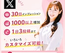 30日間インプレッション数1000以上増加させます Twitterの１日3投稿に1000のインプレッション数増加 イメージ1