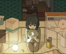物語を感じる背景込み一枚絵を制作します キャラクターの日常や思い出を、温かな空気感とともに描きます イメージ3