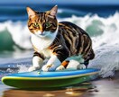 可愛いねこの画像を売ります サーフィンしている可愛い猫、5枚。 イメージ4