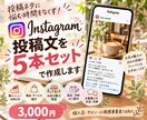 Instagramの投稿文を5本まとめて作成します 投稿ネタに悩む個人店・サロン向け｜伝わる文章を丁寧に作成 イメージ1