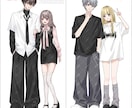 詰め込み夢絵、イラスト描きます 等身×デフォルメの4点セット！通常or簡易絵柄ございます イメージ3