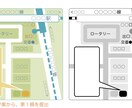 地図【カラー＆モノクロセット】を作成します ◆　住所のみでお任せ可 まずラフスケッチを描きます イメージ2