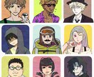 シンプルアニメ塗り人物アイコン描きます 老若男女個性豊かなお顔をあなたに イメージ1