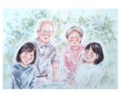手描きの温かい似顔絵を水彩でお描きします 還暦祝いや米寿祝い、ウェディングにおすすめです(A4サイズ) イメージ9