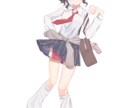表情差分5種/若干無愛想なJKの立ち絵を販売します 背景透過済み/表情差分5種/全身立ち絵 イメージ2