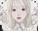かわいい お洒落なイラスト制作します くすみカラー 肩上イラストを制作します イメージ1