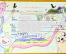 結婚式招待状の返信ハガキにイラスト描きます 「かわいい！」「額に入れて飾りたい！」とのお声多数☆ イメージ3