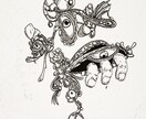 少し考えさせられる、少し暗い感じの絵を描きます あなたを不思議な黒白の世界へお連れします イメージ2