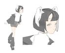 キャラクターデザイン＆立ち絵を描きます キャラクターデザイン・三面図・立ち絵を製作します。 イメージ1